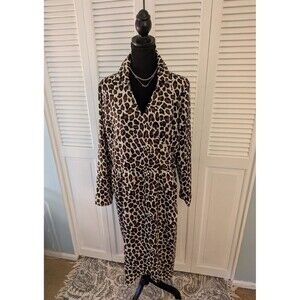 BEAUTIFUL by Lawrence Zarian Dress Women's 16 Cheetah Leopard Faux Wrap Career